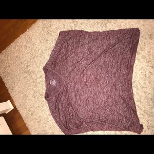 Red oversized poncho shirt